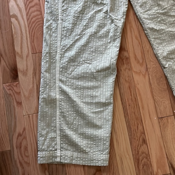Free People Women's Trousers seersucker cargo style wide leg pants pleated waist - Picture 3 of 8